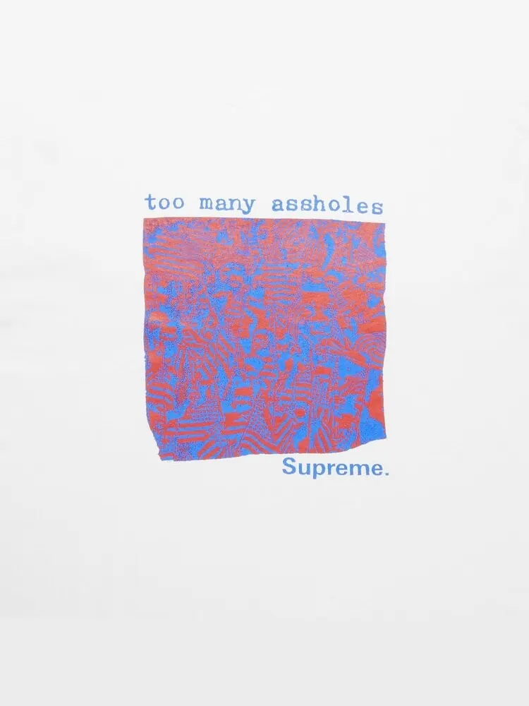 Футболка Supreme Too Many Assholes Tee 'White' — изображение 3 из 3, белый