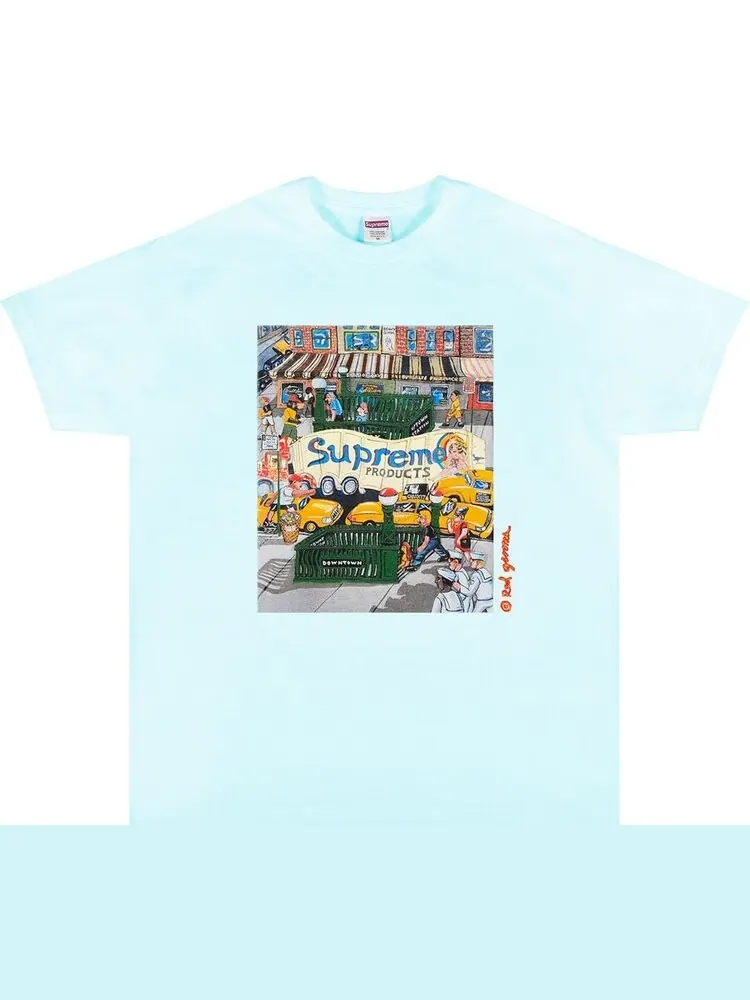 Футболка Supreme Manhattan Tee 'Pale Blue' — изображение 1 из 2, синий