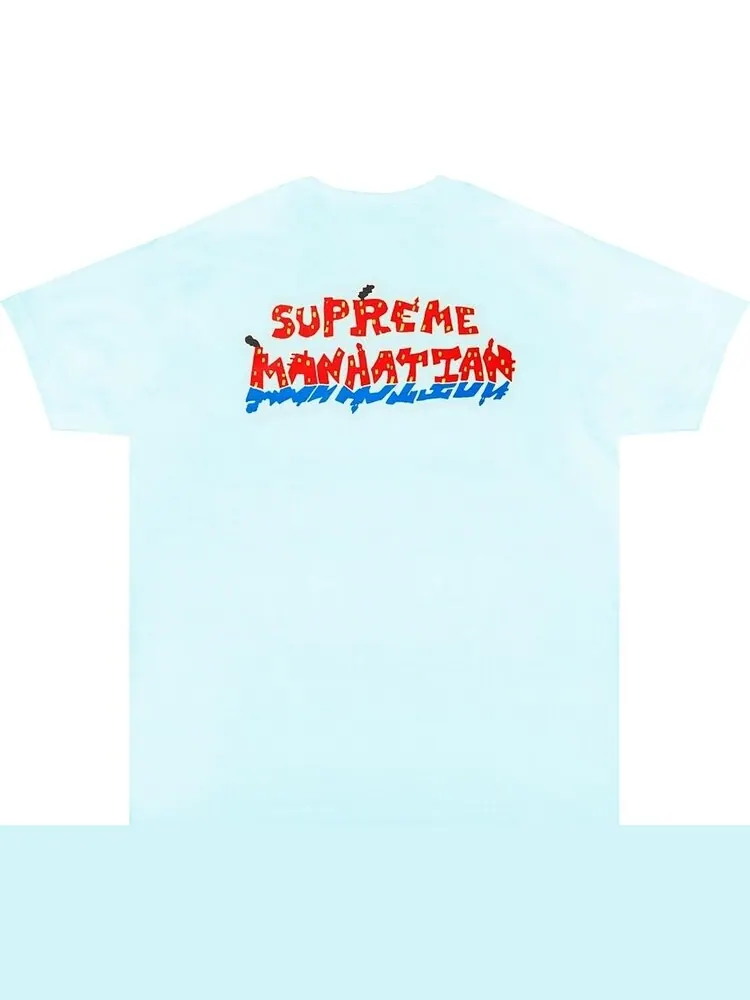 Футболка Supreme Manhattan Tee 'Pale Blue' — изображение 2 из 2, синий
