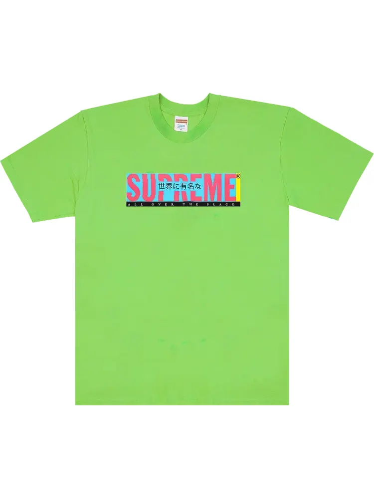 Футболка Supreme All Over Tee 'Lime' — изображение 1 из 1, зеленый