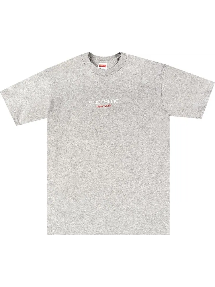 Футболка Supreme Classic Logo Tee 'Heather Grey' — изображение 1 из 2, серый
