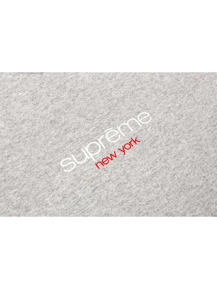 Футболка Supreme Classic Logo Tee 'Heather Grey' — изображение 2 из 2, серый