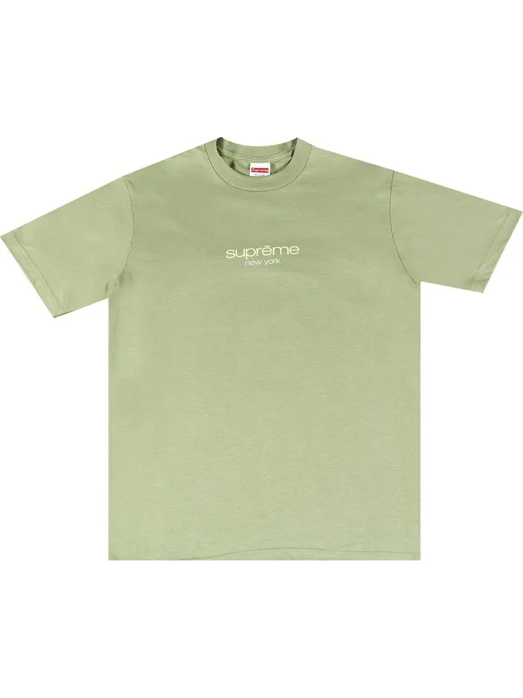 Футболка Supreme Classic Logo Tee 'Light Olive' — изображение 1 из 2, зеленый