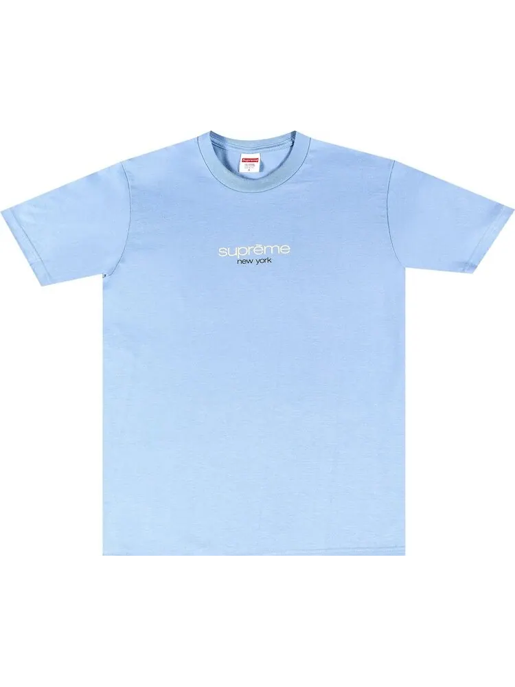 Футболка Supreme Classic Logo Tee 'Light Slate' — изображение 1 из 2, синий