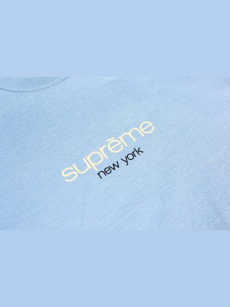 Футболка Supreme Classic Logo Tee 'Light Slate' — изображение 2 из 2, синий