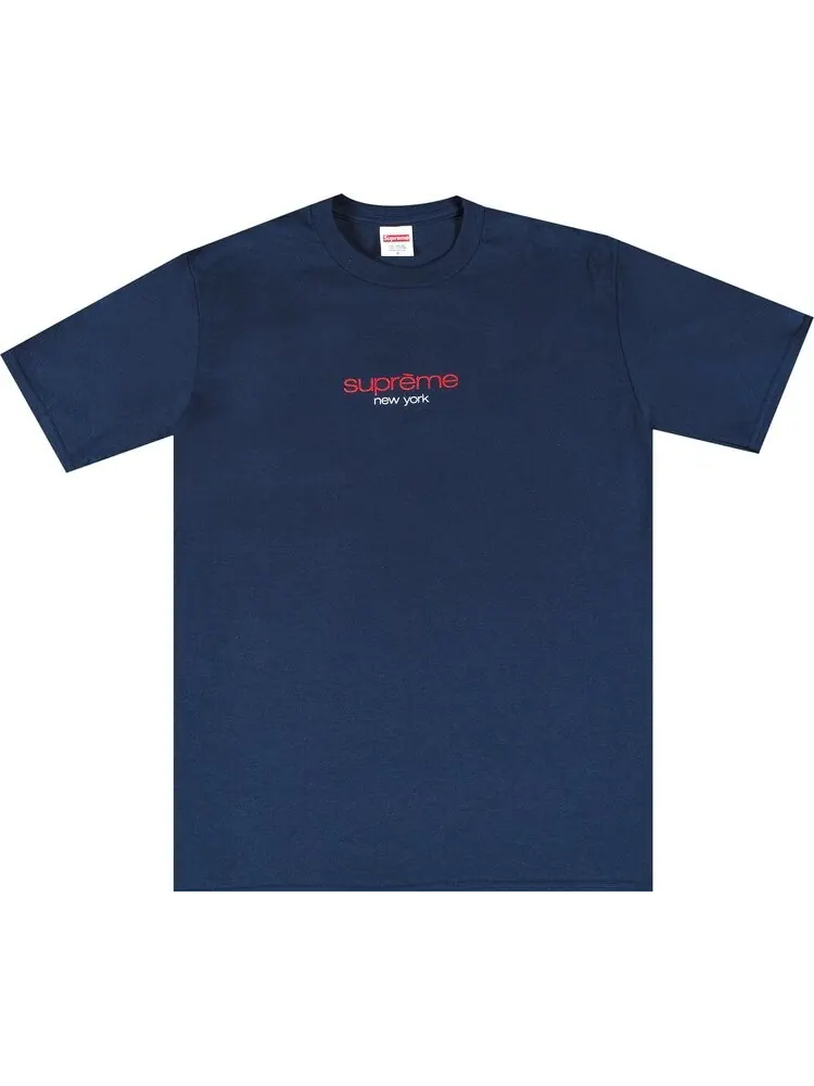 Футболка Supreme Classic Logo Tee 'Navy' — изображение 1 из 2, синий