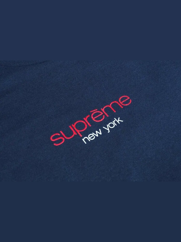 Футболка Supreme Classic Logo Tee 'Navy' — изображение 2 из 2, синий