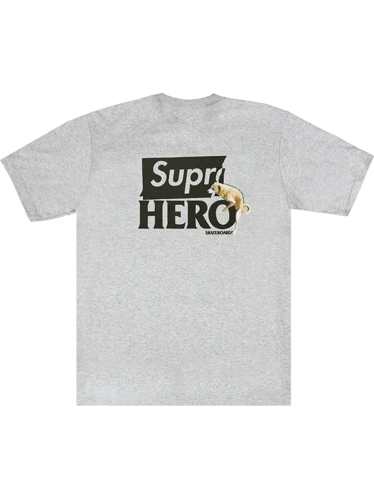 Футболка Supreme x ANTIHERO Dog Tee 'Heather Grey' — изображение 2 из 2, серый