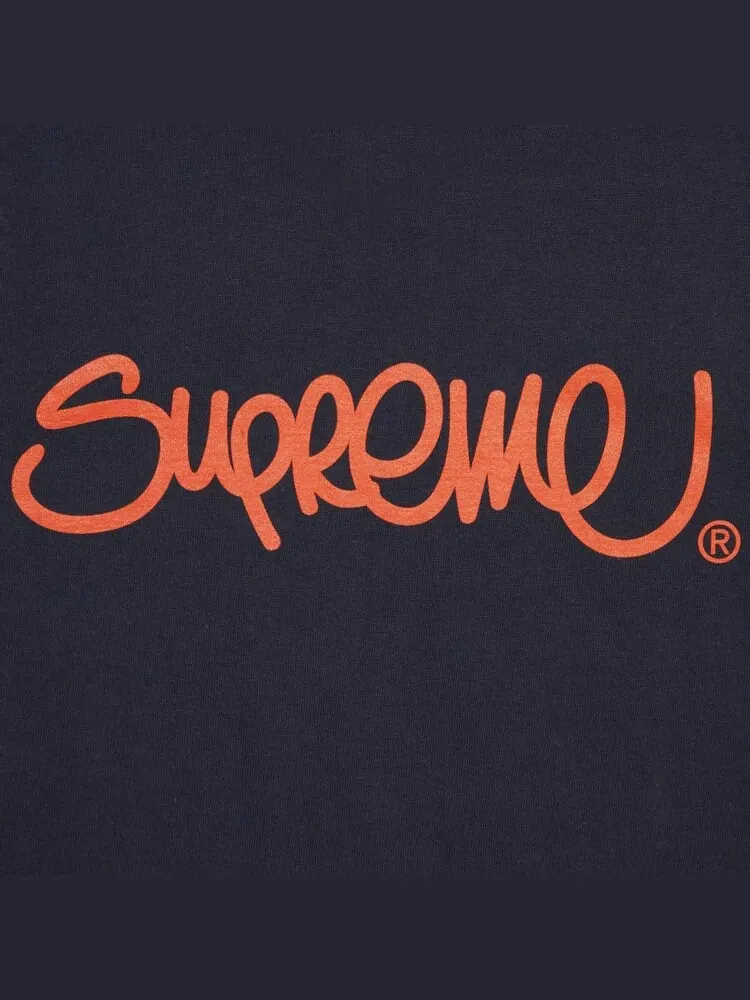 Футболка Supreme Handstyle Tee 'Navy' — изображение 3 из 3, синий