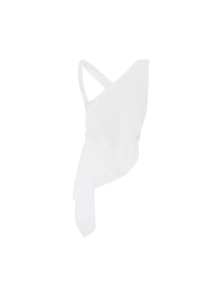 Блуза Rhude Asymmetrical Draped Blouse — изображение 1 из 2, белый