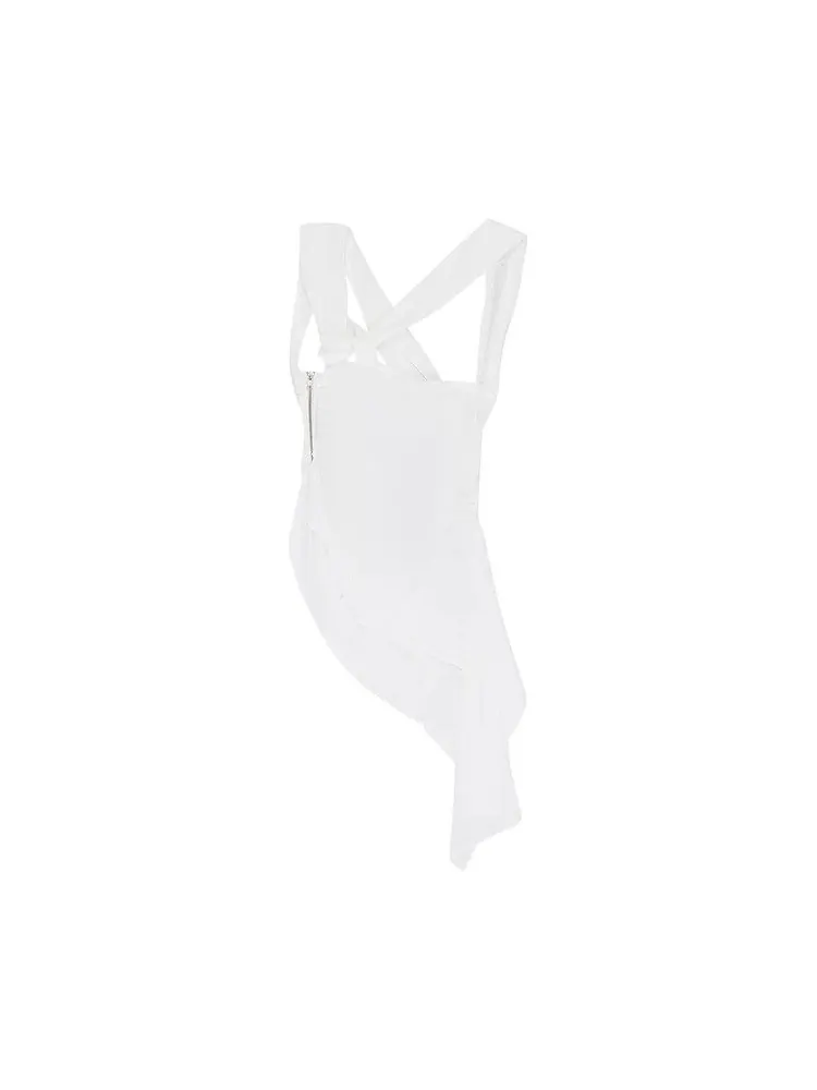 Блуза Rhude Asymmetrical Draped Blouse — изображение 2 из 2, белый