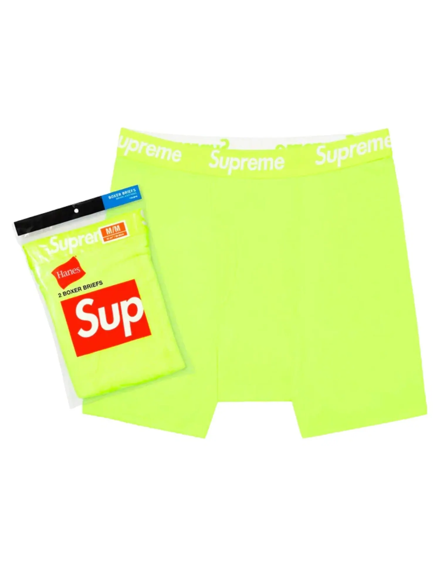 Комплект трусов Supreme x Hanes Boxer, 2 предмета — изображение 1 из 3, желтый
