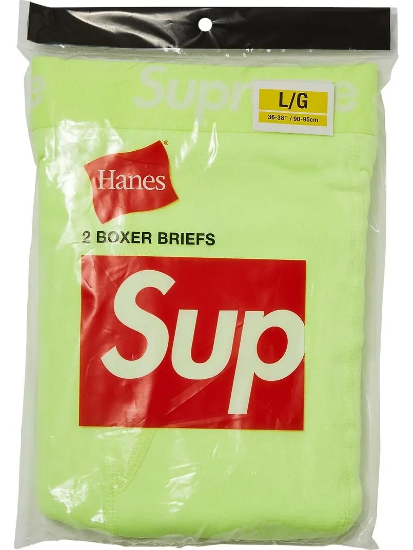Комплект трусов Supreme x Hanes Boxer, 2 предмета — изображение 2 из 3, желтый