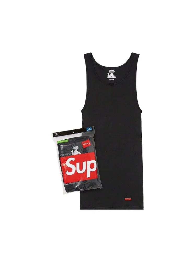 Топ Supreme x Hanes Tank Tops (3 Pack) — изображение 1 из 1, черный