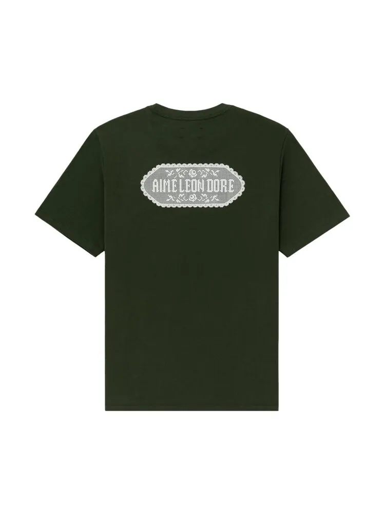 Футболка Aimé Leon Dore Printed Lace 'Kombu Green' — изображение 2 из 2, зеленый