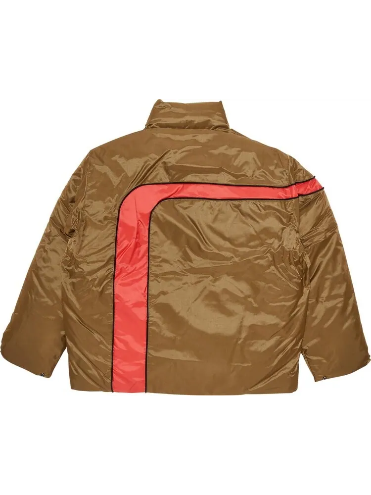 Пуховик Supreme Stripe Puffer Jacket 'Mustard' — изображение 2 из 3, коричневый