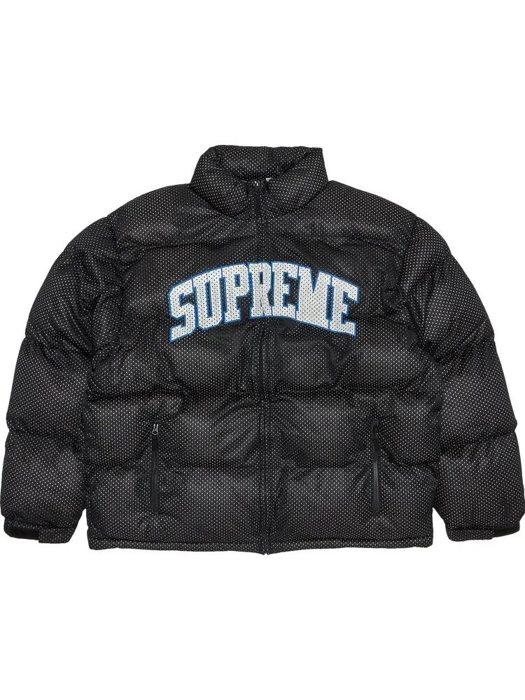 Пуховик Supreme Mesh Jersey Puffer Jacket 'Black' — изображение 1 из 3, черный