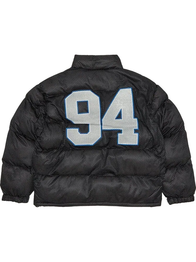 Пуховик Supreme Mesh Jersey Puffer Jacket 'Black' — изображение 2 из 3, черный