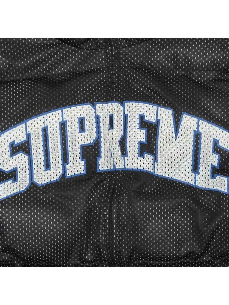 Пуховик Supreme Mesh Jersey Puffer Jacket 'Black' — изображение 3 из 3, черный
