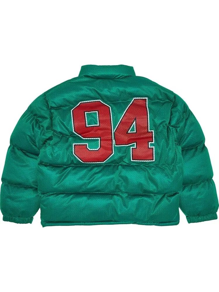 Пуховик Supreme Mesh Jersey Puffer Jacket 'Green' — изображение 2 из 3, зеленый