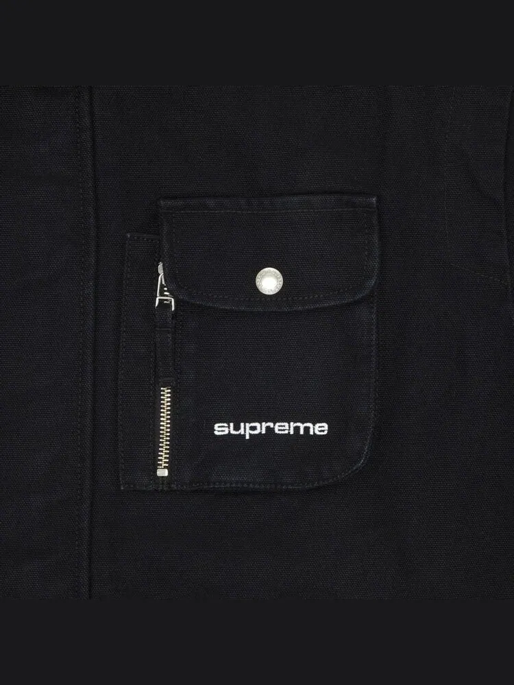 Куртка Supreme Canvas Clip Jacket 'Black' — изображение 3 из 3, черный