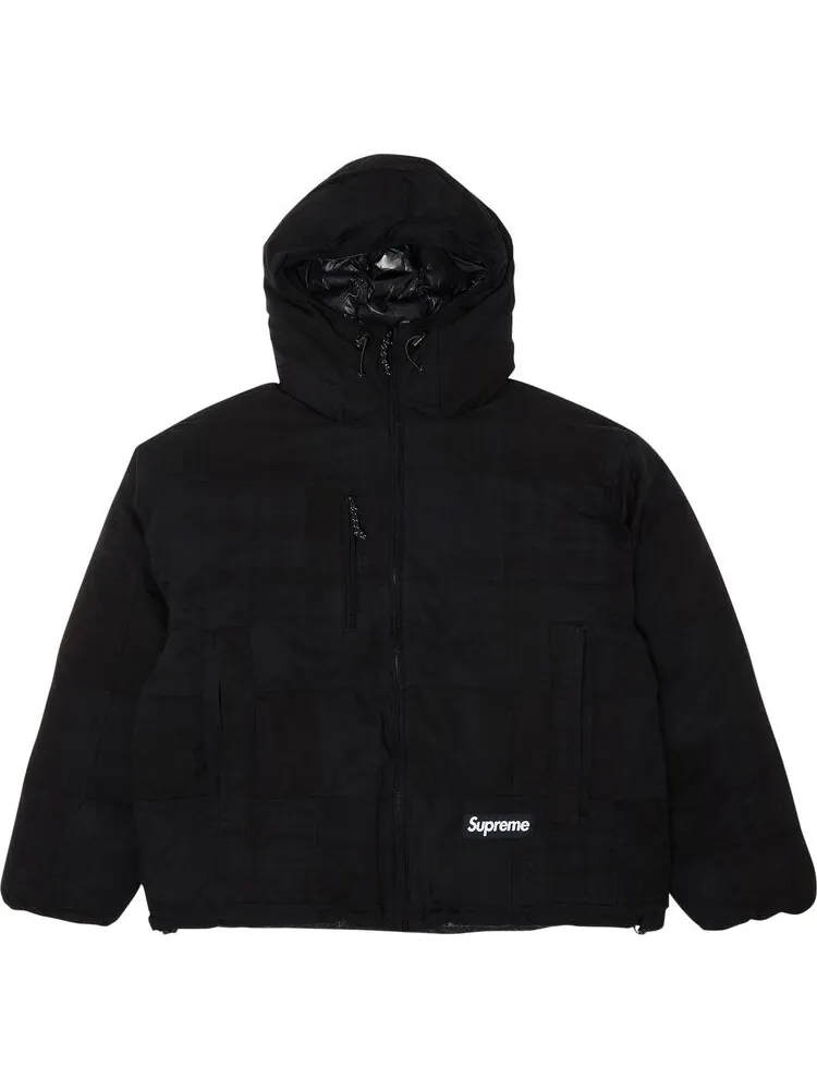 Пуховик Supreme Madras Reversible WINDSTOPPER Puffer Jacket 'Black' — изображение 1 из 5, черный