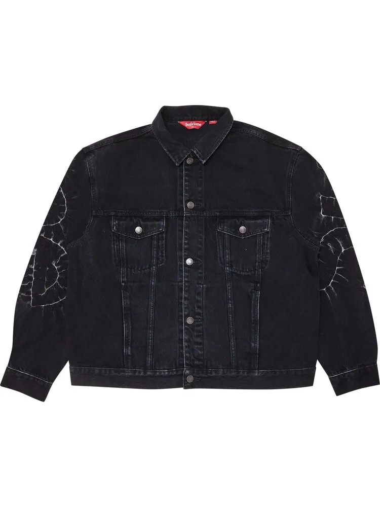 Куртка Supreme Shibori Denim Trucker Jacket 'Black' — изображение 1 из 3, черный