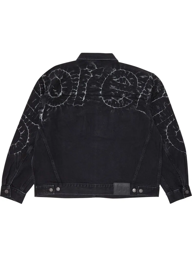 Куртка Supreme Shibori Denim Trucker Jacket 'Black' — изображение 2 из 3, черный