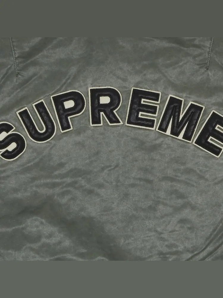 Куртка Supreme Denim Sleeve MA-1 'Olive' — изображение 3 из 3, зеленый