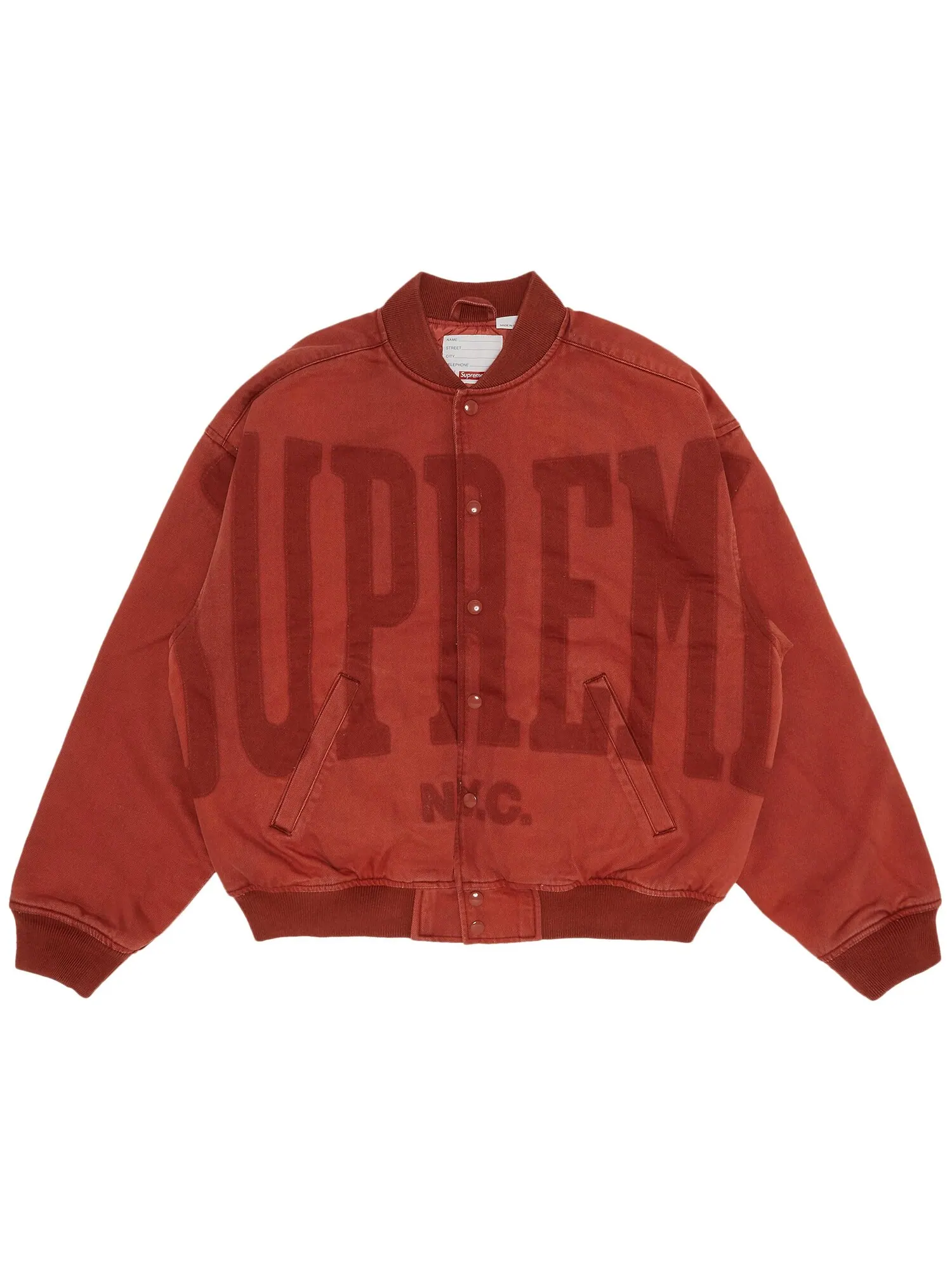 Университетская джинсовая куртка Supreme — изображение 1 из 3, красный