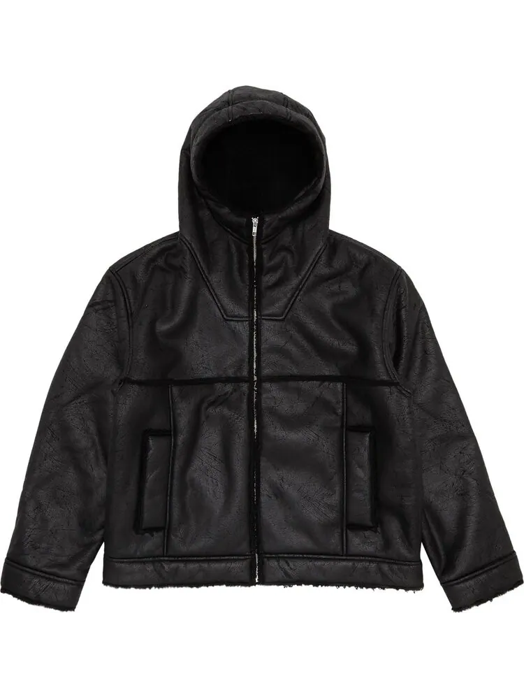Куртка Supreme Faux Shearling Hooded Jacket 'Black' — изображение 1 из 3, черный