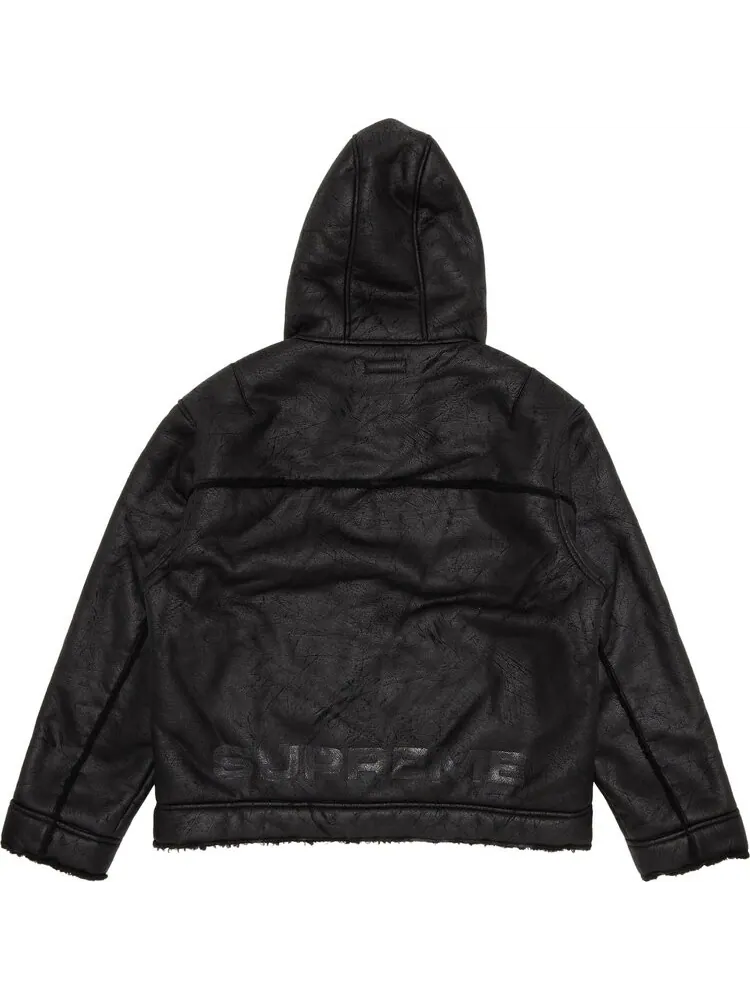 Куртка Supreme Faux Shearling Hooded Jacket 'Black' — изображение 2 из 3, черный