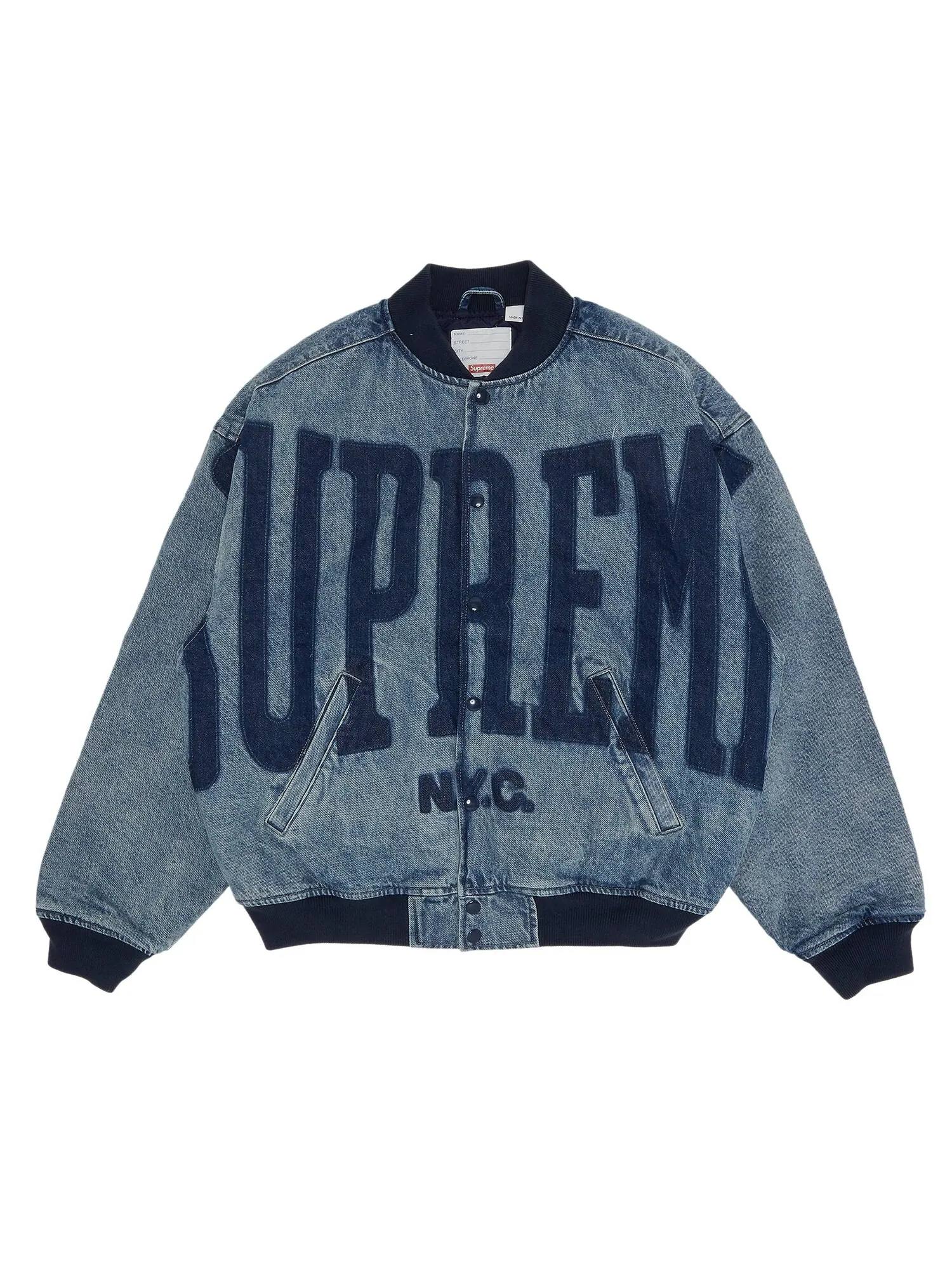 Университетская джинсовая куртка Supreme Washed Knockout — изображение 1 из 3, синий