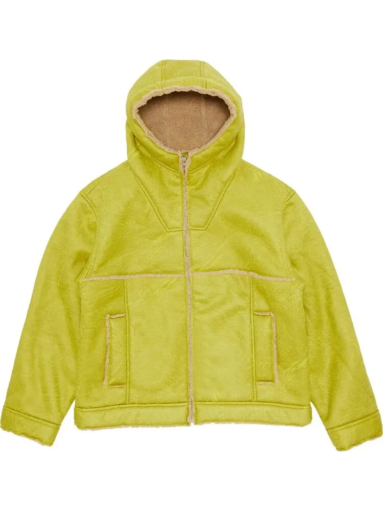 Куртка Supreme Faux Shearling Hooded Jacket 'Citrus' — изображение 1 из 3, желтый