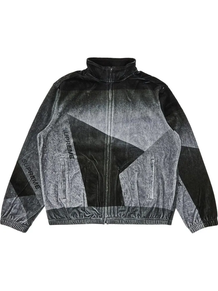 Куртка Supreme Geo Velour Track Jacket Black — изображение 1 из 3, черный