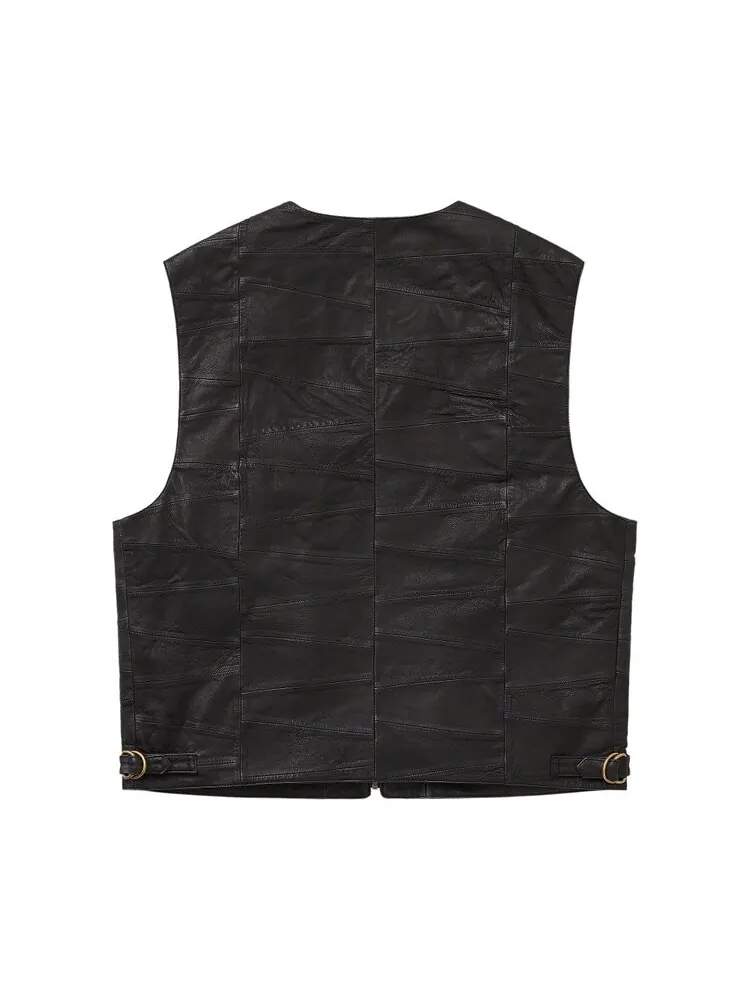 Жилет Supreme Patchwork Leather Cargo Vest — изображение 2 из 2, черный