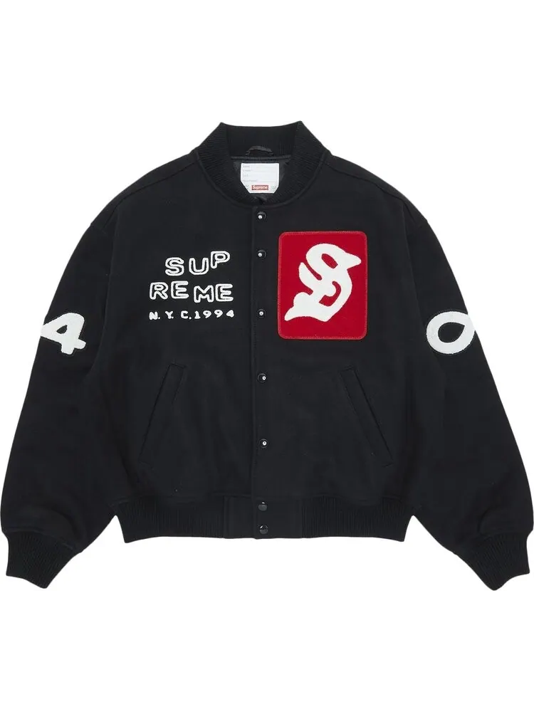 Куртка Supreme Tourist Varsity Jacket 'Black' — изображение 1 из 3, черный