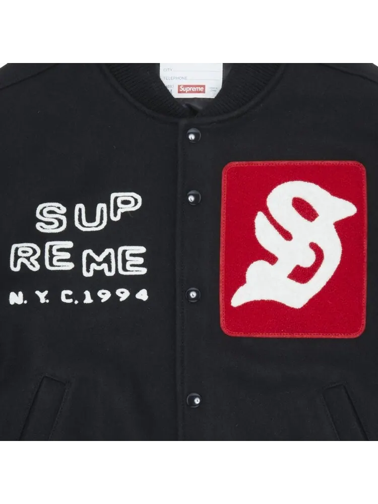 Куртка Supreme Tourist Varsity Jacket 'Black' — изображение 3 из 3, черный