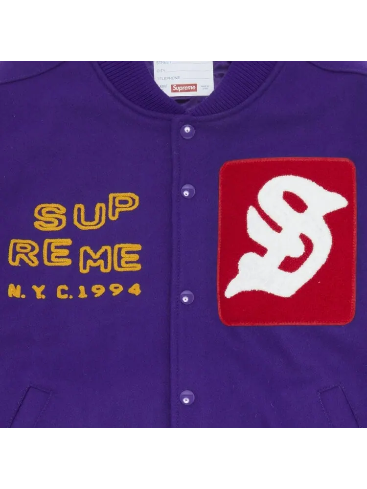 Куртка Supreme Tourist Varsity Jacket 'Purple' — изображение 3 из 3, фиолетовый