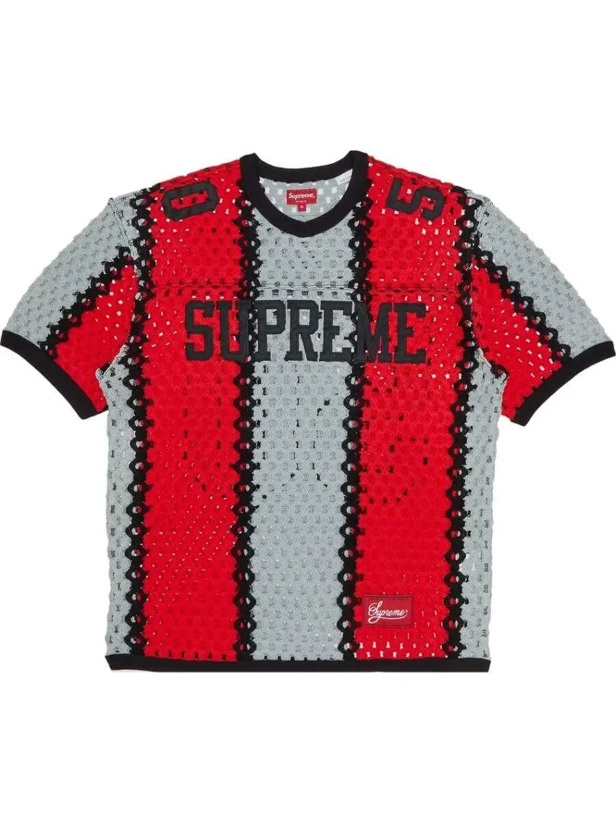 Футболка Supreme Crochet Football — изображение 1 из 3, красный/черный
