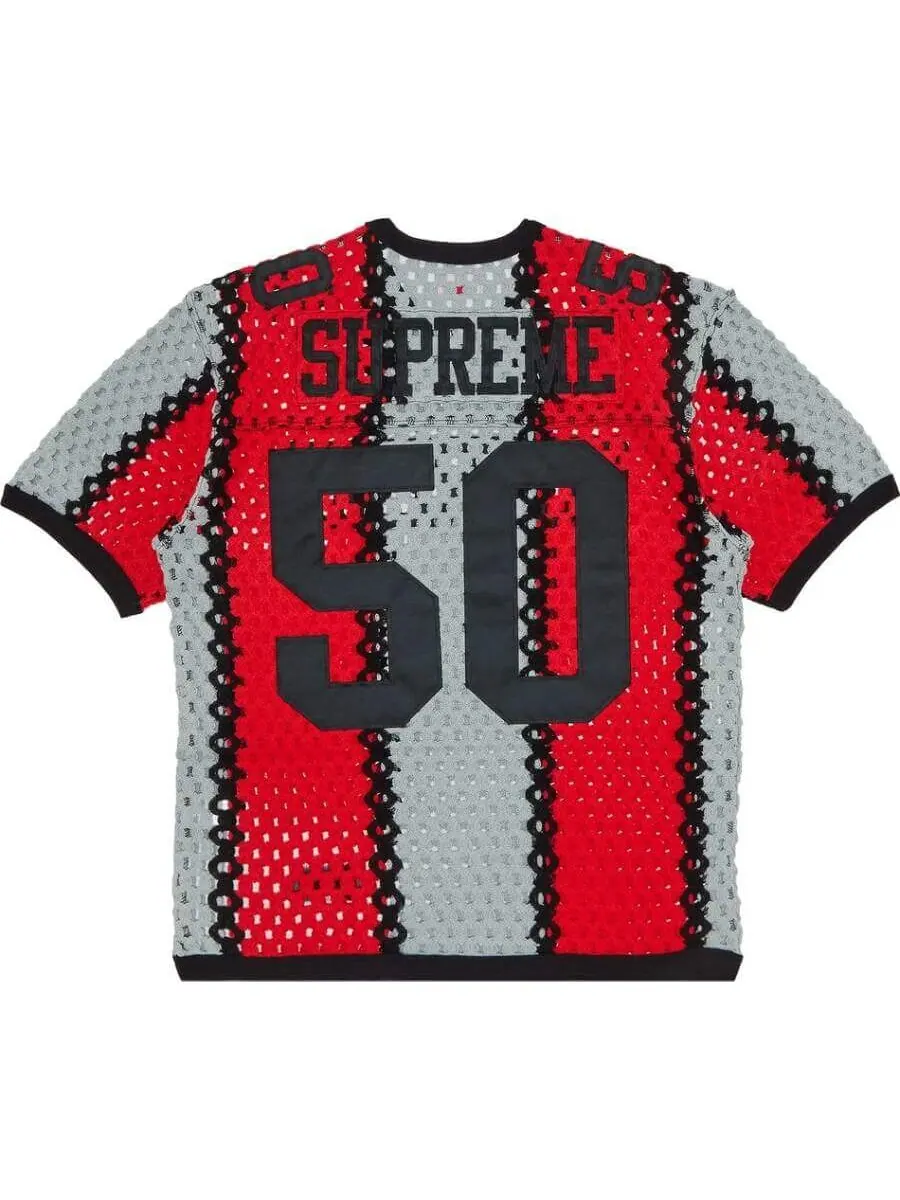 Футболка Supreme Crochet Football — изображение 2 из 3, красный/черный