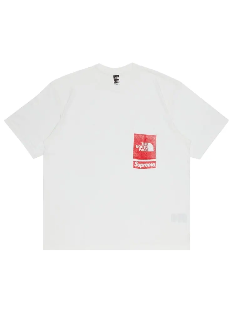 Футболка Supreme x The North Face Printed Pocket Tee 'White' — изображение 1 из 2, белый