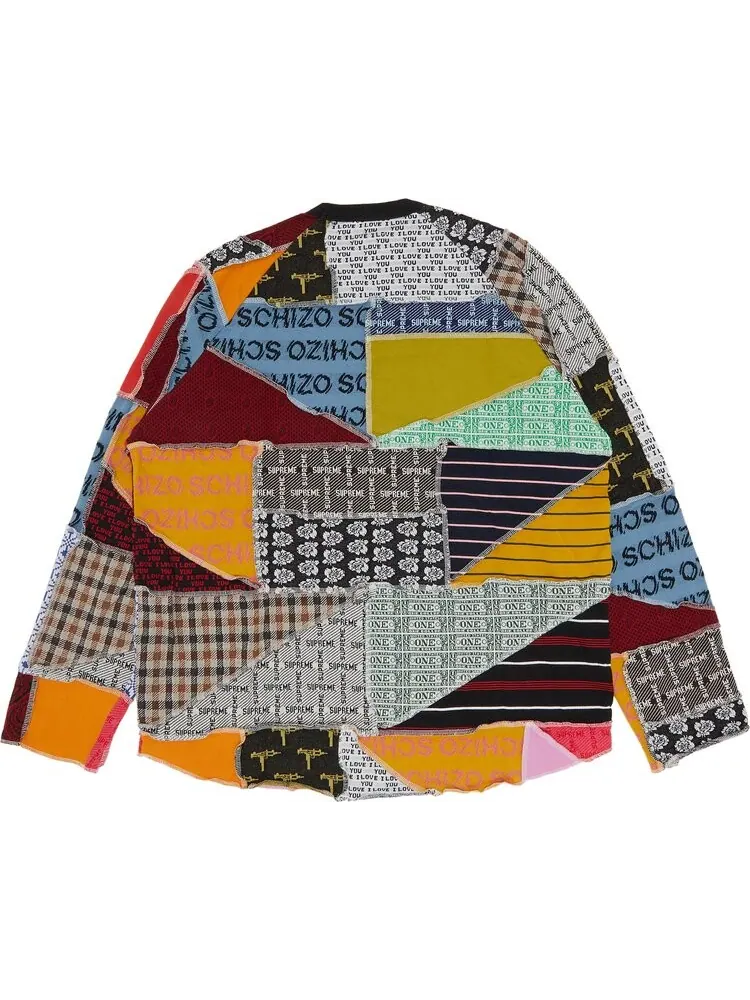 Лонгслив Supreme Patchwork Jacquard Long-Sleeve Top 'Multicolor' — изображение 2 из 3, мульти