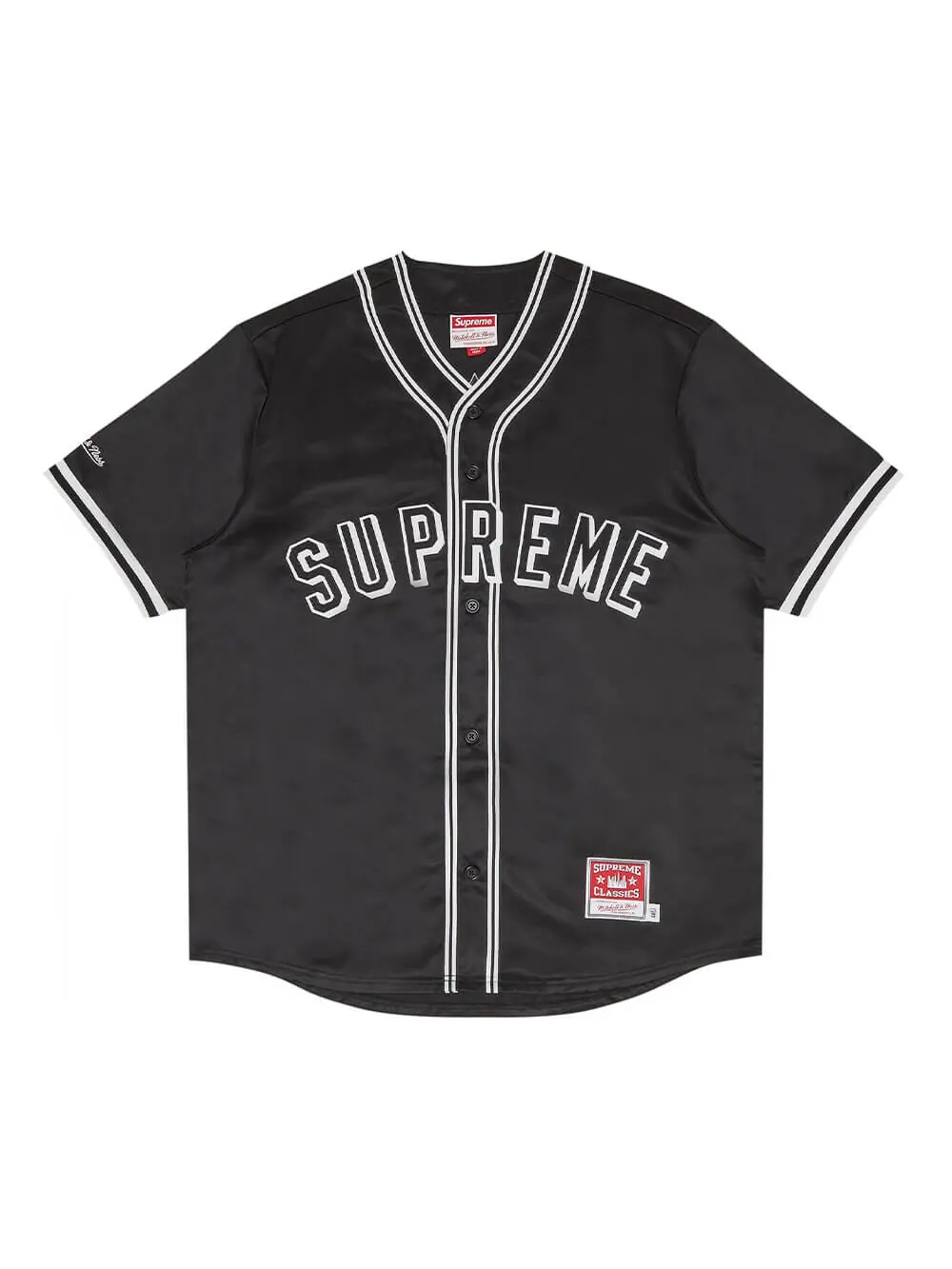 Бейсбольное джерси Supreme x Mitchell & Ness Satin — изображение 1 из 1, черный