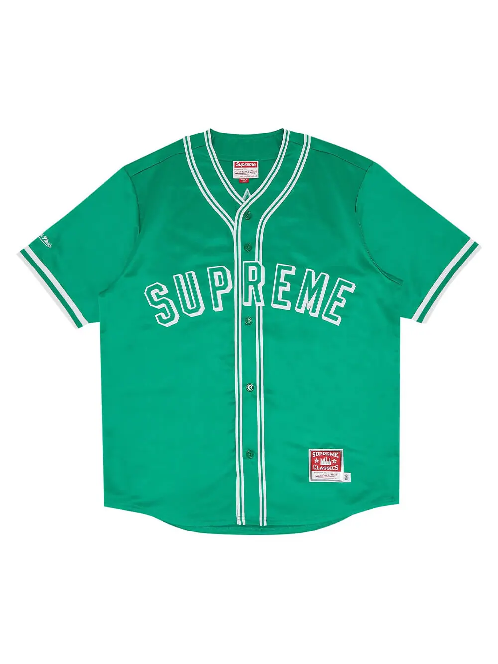 Бейсбольное джерси Supreme x Mitchell & Ness Satin — изображение 1 из 1, зеленый