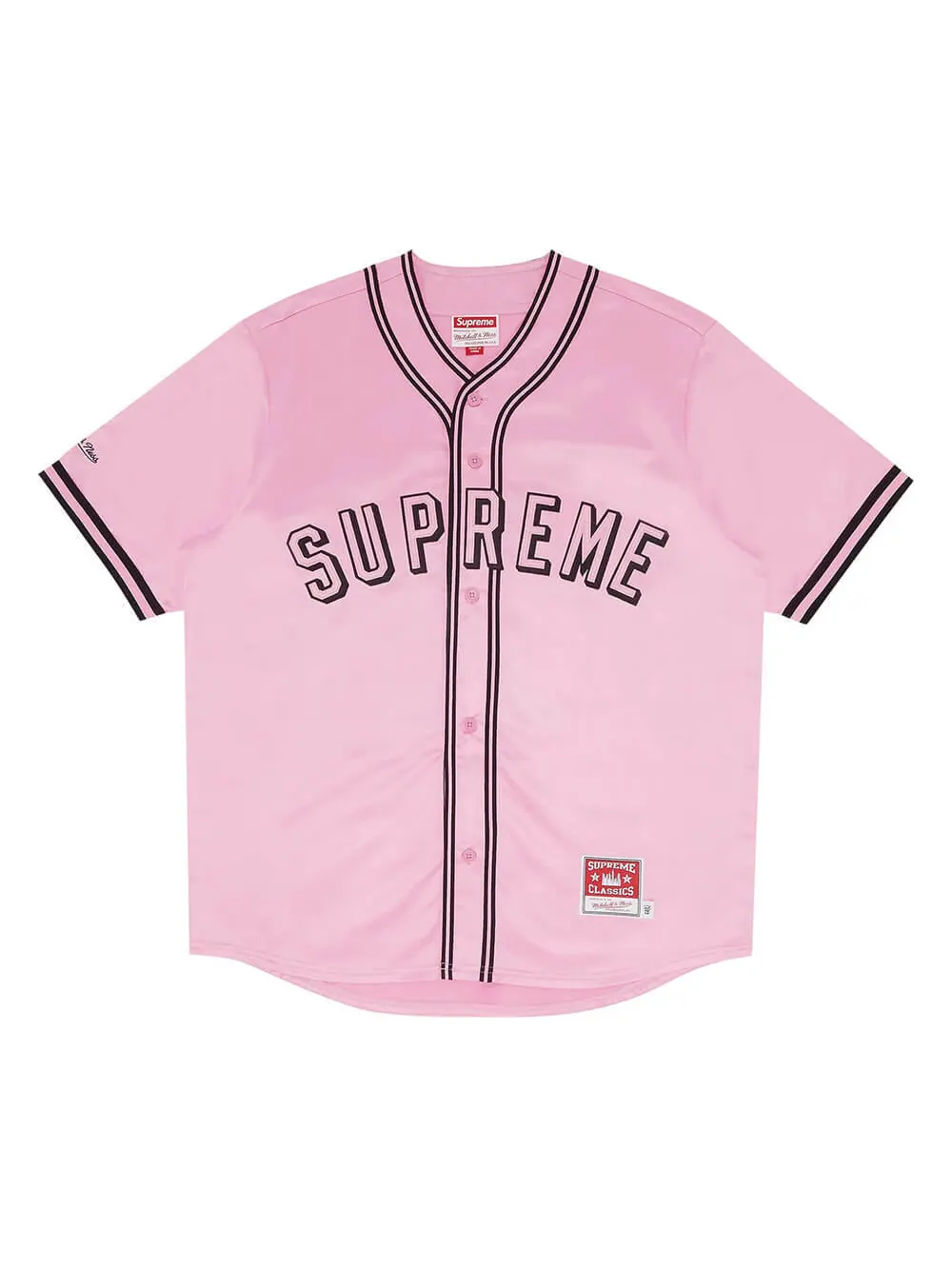 Бейсбольное джерси Supreme x Mitchell & Ness Satin — изображение 1 из 1, розовый