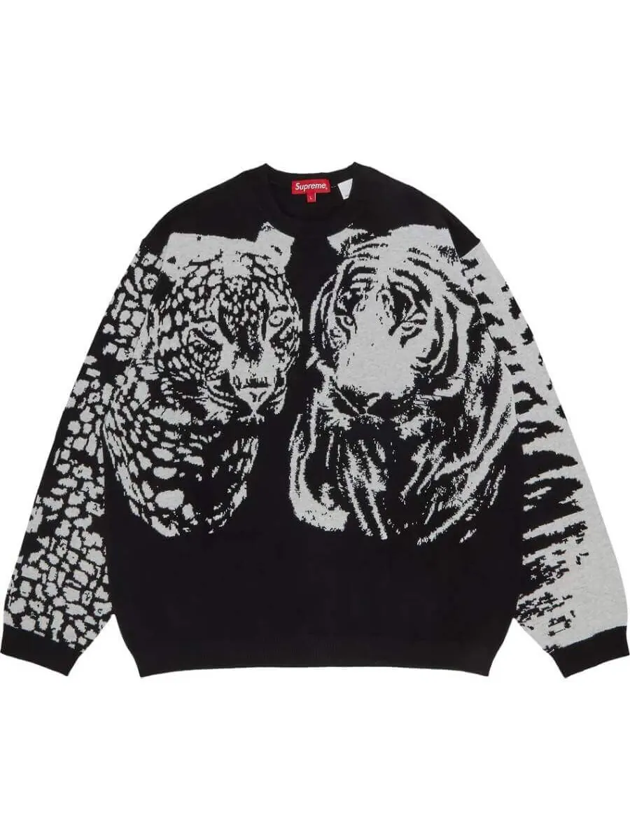 Свитшот Supreme Big Cats Jacquard — изображение 1 из 3, черный