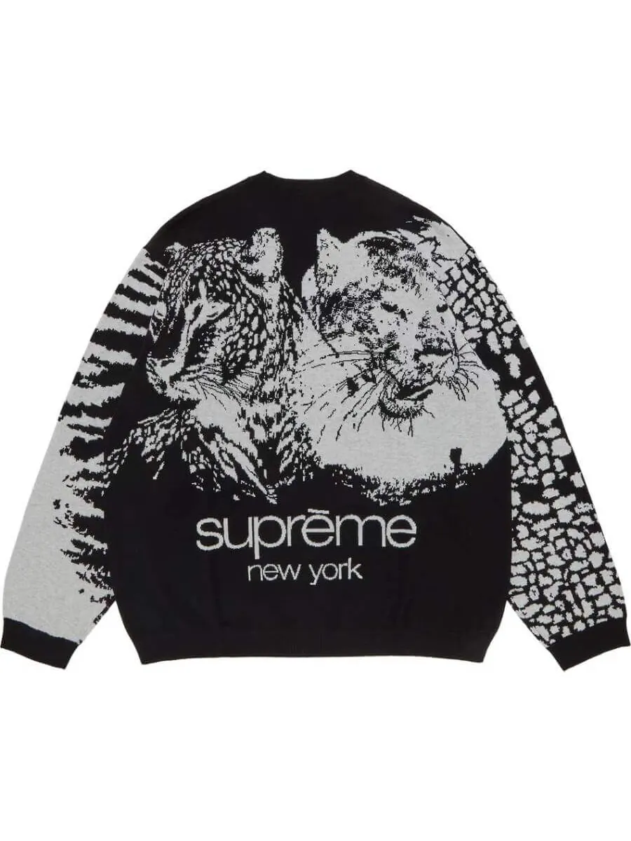 Свитшот Supreme Big Cats Jacquard — изображение 2 из 3, черный
