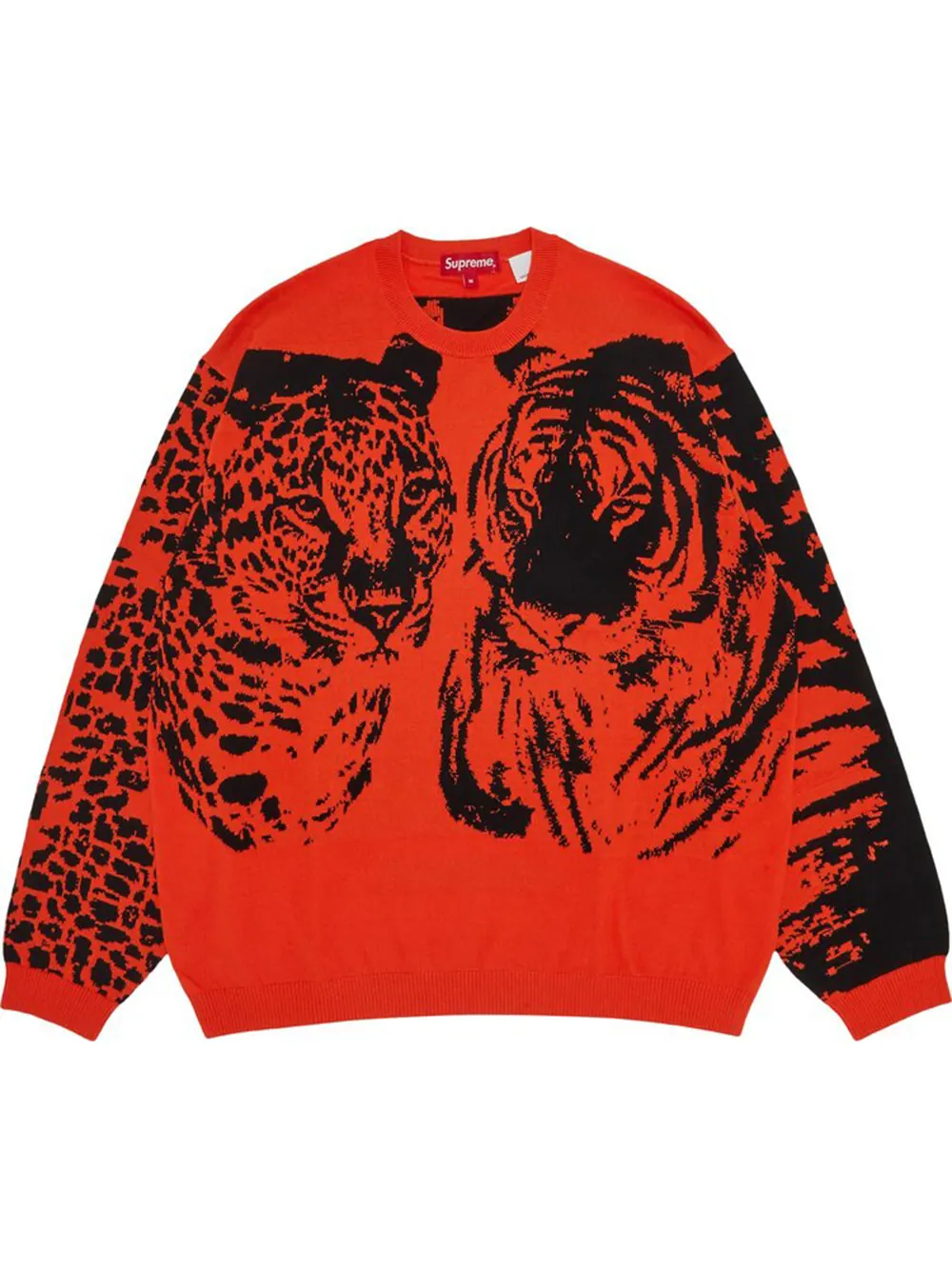 Джемпер Supreme Big Cats Jacquard Long-Sleeve — изображение 1 из 1, оранжевый