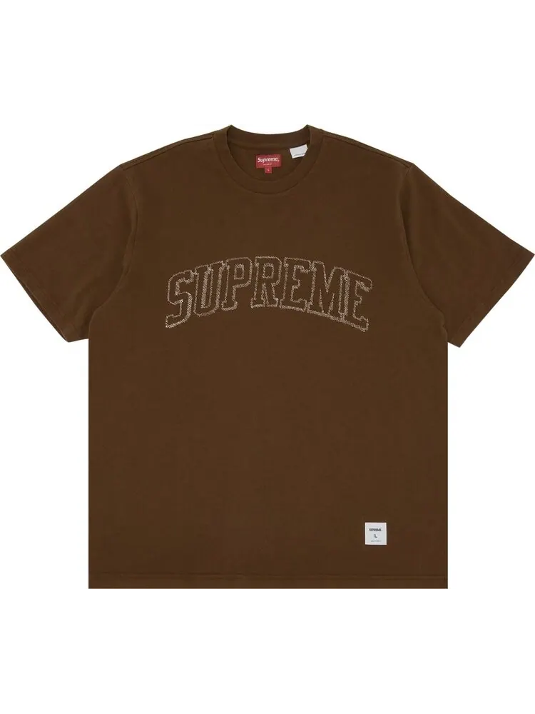 Футболка Supreme Sketch Embroidered Short-Sleeve Top 'Brown' — изображение 1 из 2, коричневый